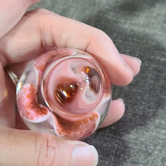 Vintage Glass Eye Studio Orchid paperweight - Picture 9 of 9